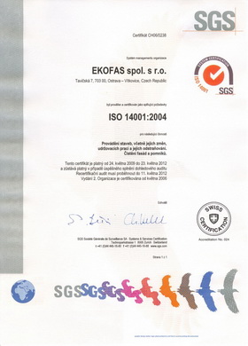 certifikát ekofas 14001