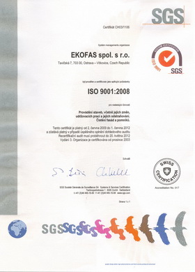 certifikát ekofas 9001